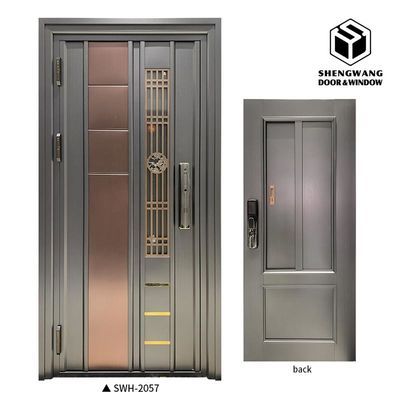 Ticari 4 X 8 Siyah Alüminyum İç Kapılar Ateş Yöntemli Metal Kapılar Finishing Panel ile