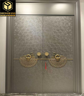 Ticari 4 X 8 Siyah Alüminyum İç Kapılar Ateş Yöntemli Metal Kapılar Finishing Panel ile